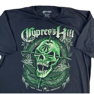Cypress Hill T-Shirt Hip Hop Skull Graphic Tee Black 100% Cotton Band Rap Sz 3XL